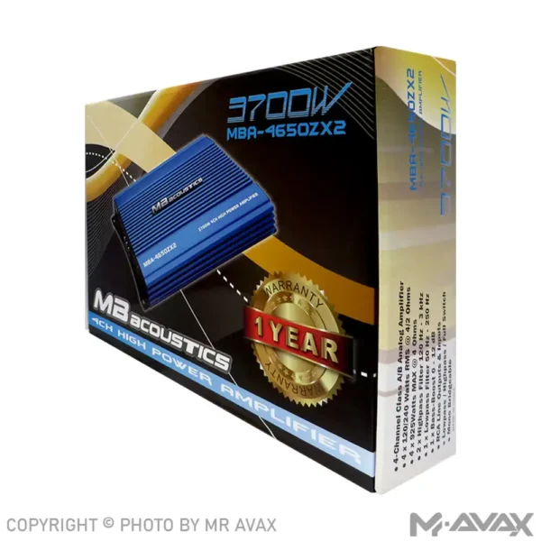 آمپلی فایر 4 کانال ام بی آکوستیک مدل MBA-4650ZX2