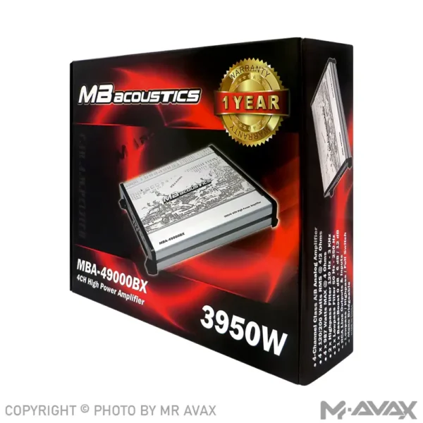 آمپلی فایر 4 کانال ام بی آکوستیک مدل MBA-49000BX