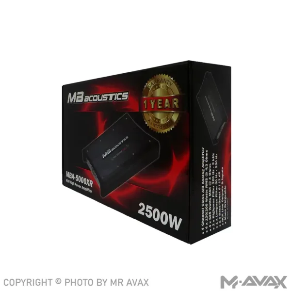 آمپلی فایر 4 کانال ام بی آکوستیک مدل MBA-5000XR
