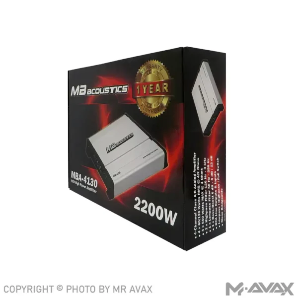 آمپلی فایر 4 کانال ام بی آکوستیک مدل MBA-4130