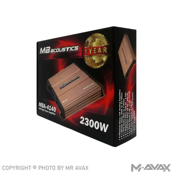 آمپلی فایر 4 کانال ام بی آکوستیک مدل MBA-4140
