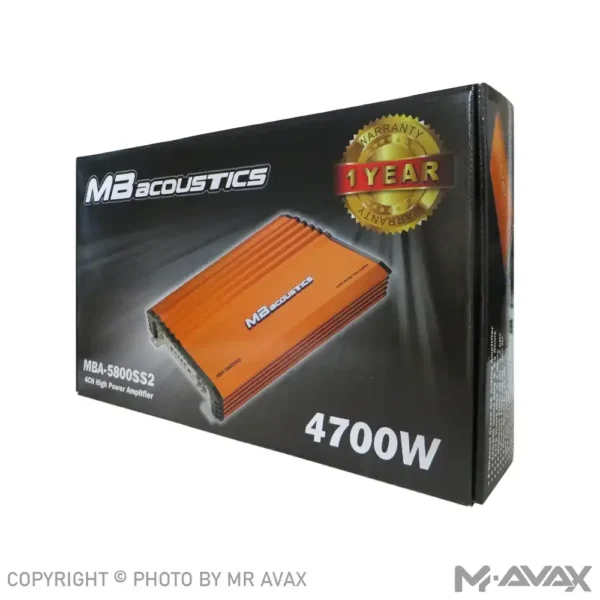 آمپلی فایر 4 کانال ام بی آکوستیک مدل MBA-5800SS2