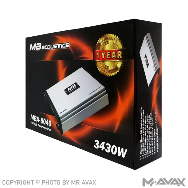 آمپلی فایر 4 کانال ام بی آکوستیک مدل MBA-8040