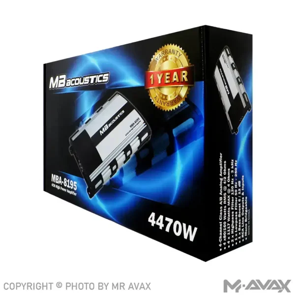 آمپلی فایر 4 کانال ام بی آکوستیک مدل MBA-8195