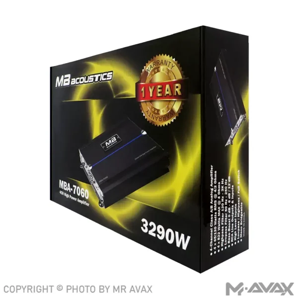 آمپلی فایر 4 کانال ام بی آکوستیک مدل MBA-7060