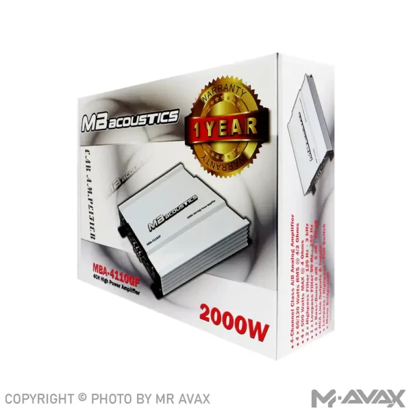 آمپلی فایر 4 کانال ام بی آکوستیک مدل MBA-4110GF - Image 4