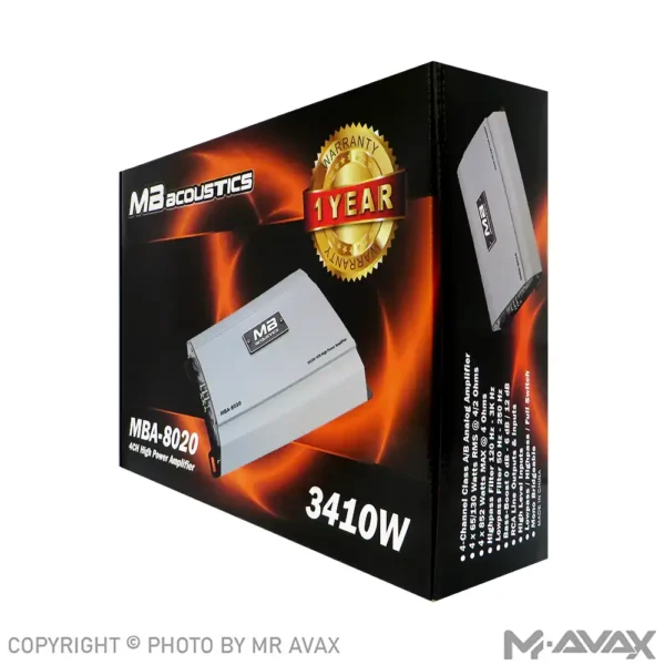 آمپلی فایر 4 کانال ام بی آکوستیک مدل MBA-8020