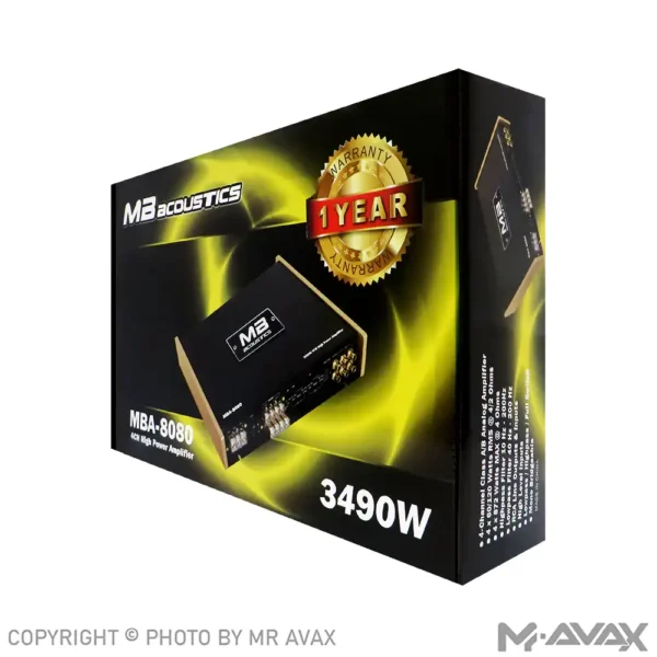 آمپلی فایر 4 کانال ام بی آکوستیک مدل MBA-8080