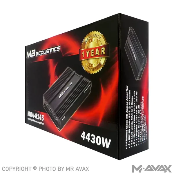 آمپلی فایر 4 کانال ام بی آکوستیک مدل MBA-8145